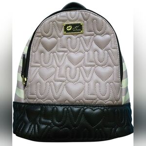 Betsey Johnson LUV Quilted Lavender, White, and Black Women's Mini Backpack